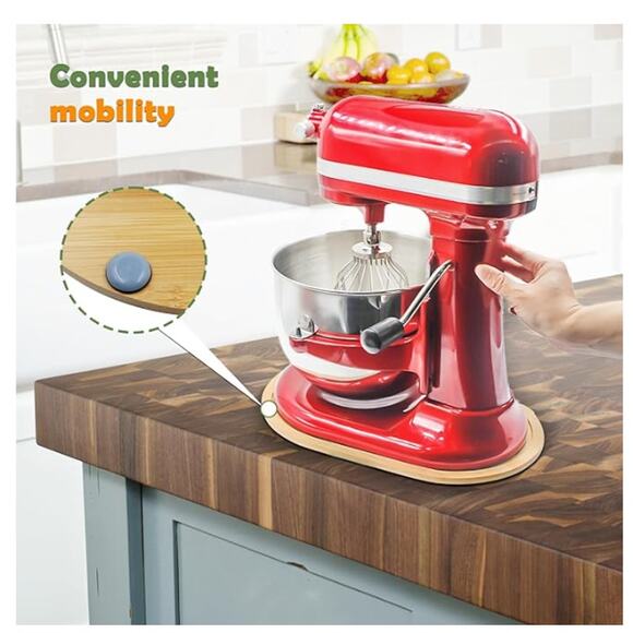 Bamboo Mixer Slider Compatible with Kitchen Aid Bowl Lift 5-8 Qt Stand Mixer - Picture 6 of 7